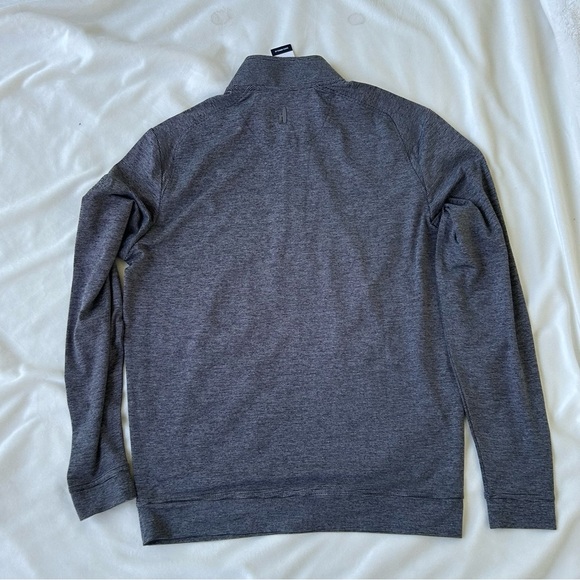 Johnnie-O Vaughn Men's 1/4 Zip Pullover Small Black Stripe Gray Golf Performance - Picture 7 of 8